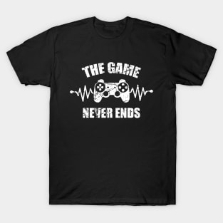 game never ends heartbeat controller gamer quote gaming T-Shirt